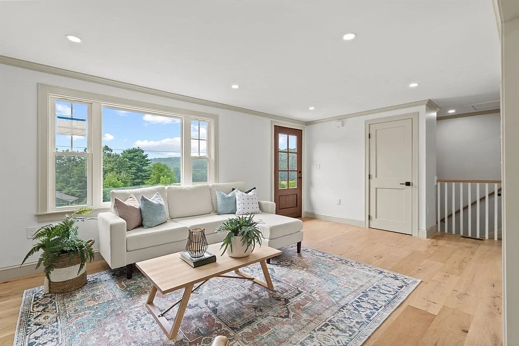Interior, living room with hardwood floors